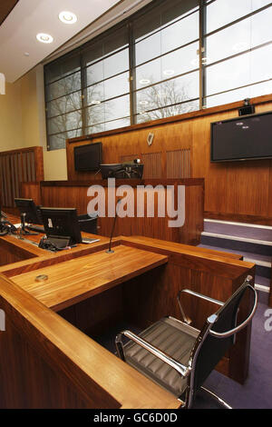 Une vue générale du siège de la défenderesse lors du dévoilement des nouvelles cours de justice pénale, Parkgate Street, Dublin. Banque D'Images