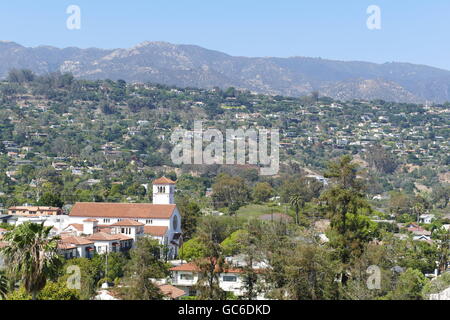 Beaux paysages de l'antenne vu de Santa Barbara County Courthouse, Californie Banque D'Images