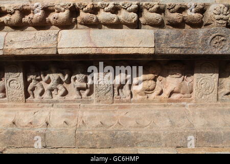 Sculptures à airavateeswara temple près de kumbakonam Banque D'Images