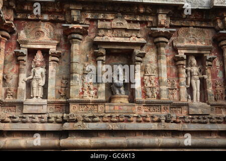 Sculptures à airavateeshwara temple près de kumbakonam au Tamil nadu Banque D'Images