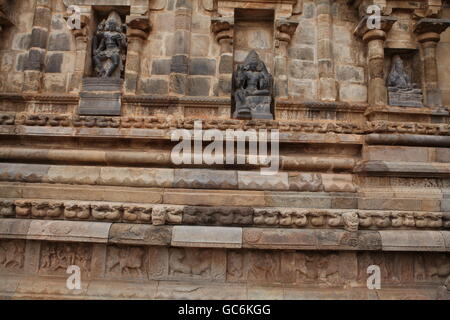 Sculptures à airavateeswara temple près de kumbakonam au Tamil nadu Banque D'Images