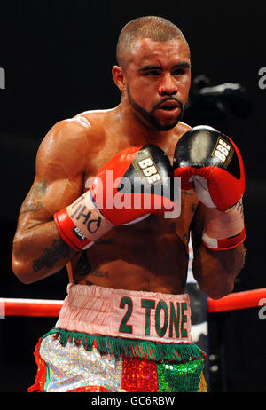 Boxe - UER Super bantamweight titre combat - Rendall Munroe contre Simone Maludottu - Harvey Hadden Arena.Rendall Munroe d'Angleterre pendant le combat de titre de super bantamweight de l'UER au Harvey Hadden Lesuire Centre, Nottingham. Banque D'Images