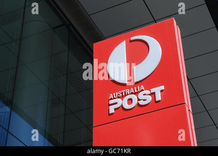 Logo d'Australia Post. L'Australia Post fournit des services postaux de l'Australie et ses territoires d'outre-mer et administré par Australian G Banque D'Images