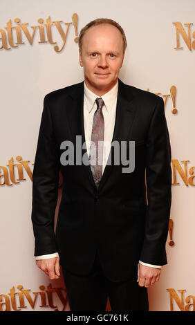 Jason Watkins arrive à la première du nouveau film Nativité, au Barbican Center de Londres. Banque D'Images