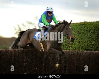 Seven is My Number, criblé par Timmy Murphy, remporte le concours betinternet.com future Starts Steeple Chase pendant le vendredi de Tingle Creek à l'hippodrome de Sandown. Banque D'Images