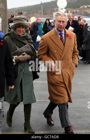 H.R.H le prince de Galles et la duchesse de Cornouailles Visite du site archéologique de Cupids Cove Plantation au Canada Banque D'Images