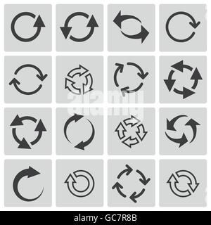 Vector Black Refresh Icons Set Illustration de Vecteur