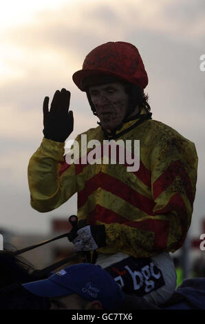 Les courses de chevaux - Ffos Las Hippodrome Banque D'Images