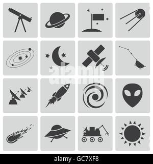 Espace Noir Vector Icons Set Illustration de Vecteur