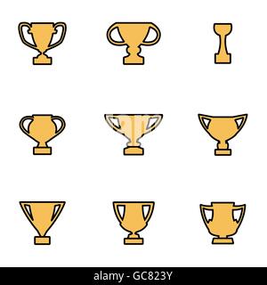 L'icône de la ligne de télévision branché pack pour les concepteurs et développeurs. Ligne vectorielle trophy icon set Illustration de Vecteur