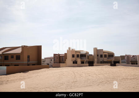 Long Beach Maisons entre Swakopmund et Walvis Bay - Namibie Banque D'Images