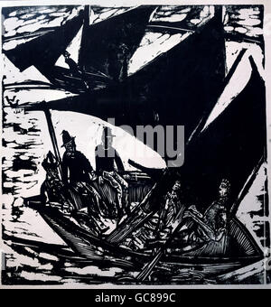 Bei Segelboote Fehmarn par Ernst Ludwig Kirchner, 1914 Banque D'Images