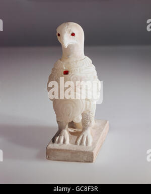 Les beaux-arts, l'ancien monde, les Parthes, statuette, eagle, albâtre, Hatra / Chandra, Temple VIII, 1er - 2ème siècle A.D., hauteur : 10 cm, Musée National irakien à Bagdad, Banque D'Images