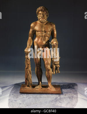 Les beaux-arts, l'ancien monde, les Parthes, statuette, Héraclès Nergal, bronze, Hatra / Cadra, 2e siècle après J.-C., hauteur : 22,5 cm, Musée National irakien à Bagdad, Banque D'Images