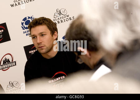 Chris Cuiter lors d'une conférence de presse à Greaves Sports à Glasgow. Banque D'Images