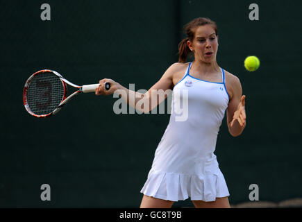 Tennis - le Trophée AEGON 2009 - troisième jour - Centre de tennis de Nottingham. Katie O'Brien en action en Grande-Bretagne Banque D'Images