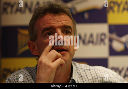 Conférence de presse de Ryanair Banque D'Images