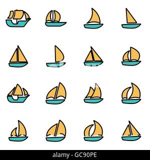 L'icône de la ligne de télévision branché pack pour les concepteurs et développeurs. Ligne vectorielle voilier icon set Illustration de Vecteur