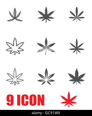 Vector black la marijuana icon set Illustration de Vecteur