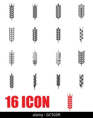 L'oreille de blé gris vecteur icon set Illustration de Vecteur