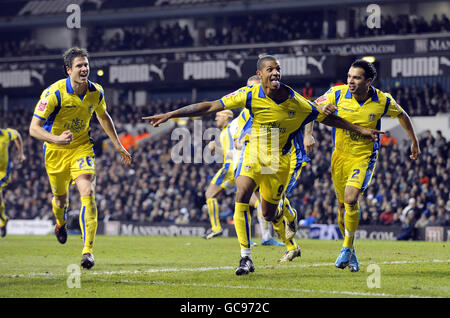 Football - FA Cup - quatrième tour - Tottenham Hotspur v Leeds United - White Hart Lane. Jermaine Beckford, de Leeds United, célèbre son objectif Banque D'Images