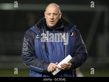 Football - coupe Scottish FA - quatrième tour Replay - Stenhousemuir / Dunfirmline Athletic - Ochilview Park.John Coughlin, directeur de Stenhousemuir, lors du quatrième tour de la coupe Scottish FA Cup à Ochilview Park, Stenhousemuir, Écosse. Banque D'Images