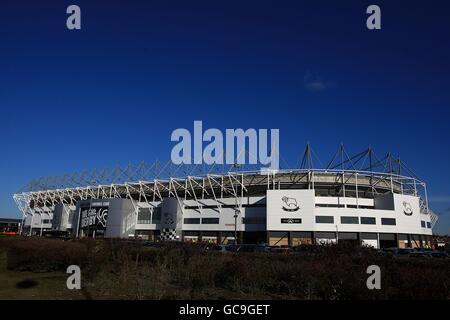 Football - Coca-Cola football League Championship - Derby County v Nottingham Forest - Pride Park Stadium. Vue générale sur Pride Park, domicile du comté de Derby Banque D'Images