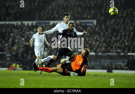 Football - FA Cup - quatrième tour Replay - Leeds United / Tottenham Hotspur - Elland Road.Tottenham Hotspurs Jermain Dedoe a tiré sur le but pendant le match de répétition de la quatrième ronde de la coupe FA à Elland Road, Leeds. Banque D'Images