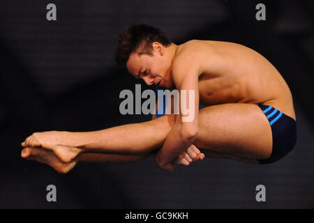 Tom Daley, en Grande-Bretagne, pendant la séance préliminaire de la coupe nationale du gaz britannique à Ponds Forge, Sheffield. Banque D'Images