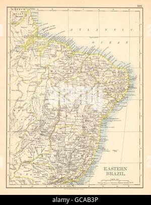 L'EST DU BRÉSIL. Bahia Minas Gerais Pernambuco. Marabhao JOHNSTON, 1897 Ancien site Banque D'Images