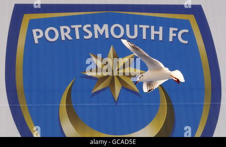 Football - Barclays Premier League - Portsmouth - Fratton Park.Des mouettes encerclent le parc de Fratton, stade du club de football de Portsmouth. Banque D'Images