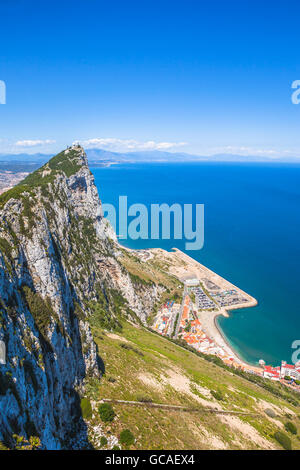 Gibraltar vue aérienne Banque D'Images
