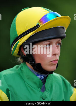 Courses hippiques - Ladies Night - Hippodrome de Nottingham. Kirsty Milczarek, Jockey Banque D'Images