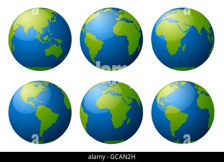 Planète terre vector icons Illustration de Vecteur