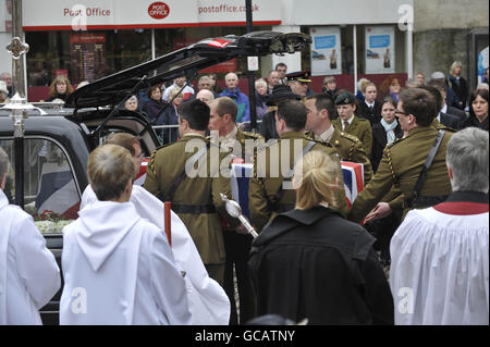 Le Capitaine Daniel Lire funeral Banque D'Images