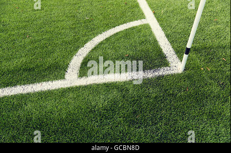 Close up of football corner avec le marqueur Banque D'Images