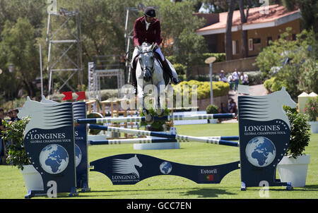 Lisbonne, Portugal. 08 juillet, 2016. Le Qatar rider, Shk. Bin Khalid Al Thani, montant le cheval, l'Imperio Milton se trouve dans : Crédit Alexandre Sousa/Alamy Live News Banque D'Images