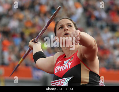 Amsterdam, Pays-Bas. 09 juillet 2016. L'Allemagne Linda Stahl participe à la finale du lancer du javelot à l'athlétisme au Stade Olympique d'Amsterdam, Pays-Bas, 09 juillet 2016. Photo : Michael Kappeler/dpa/Alamy Live News Banque D'Images