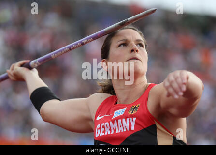 Amsterdam, Pays-Bas. 09 juillet 2016. L'Allemagne Linda Stahl participe à la finale du lancer du javelot à l'athlétisme au Stade Olympique d'Amsterdam, Pays-Bas, 09 juillet 2016. Photo : Michael Kappeler/dpa/Alamy Live News Banque D'Images