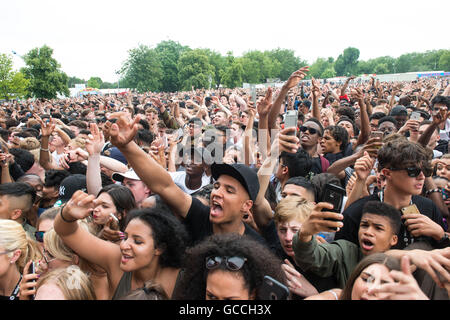 London UK. 9 juillet 2016 Festival sans fil, Finsbury Park Crédit : Michael Tubi/Alamy Live News Banque D'Images