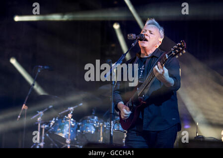 Manchester, UK. 09 juillet 2016. Gillian Gilbert, Tom Chapman, Stephen Morris, Bernard Sumner et Phil Cunningham de nouvelle commande effectuer au Bol Castlefield à Manchester 09/07/2016 Credit : Gary Mather/Alamy Live News Banque D'Images