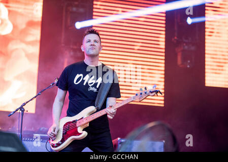 Manchester, UK. 09 juillet 2016. Gillian Gilbert, Tom Chapman, Stephen Morris, Bernard Sumner et Phil Cunningham de nouvelle commande effectuer au Bol Castlefield à Manchester 09/07/2016 Credit : Gary Mather/Alamy Live News Banque D'Images