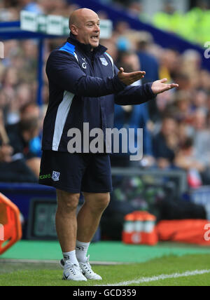 Tranmere Rovers manager Gary Brabin lors de la pré-saison match à Prenton Park, Birkenhead. Banque D'Images