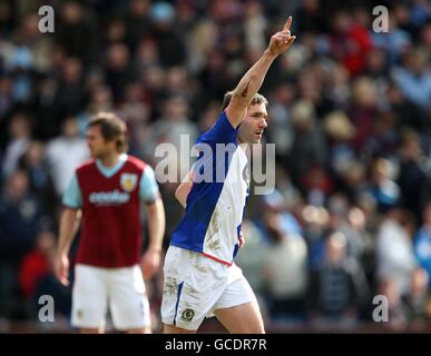 Soccer - Barclays Premier League - Burnley / Blackburn Rovers - Turf Moor.David Dunn, de Blackburn Rovers, célèbre le premier but de sa partie avec son coéquipier Banque D'Images