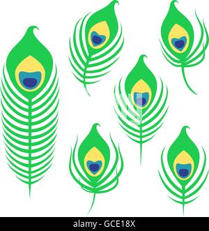 Jeu de plumes de paon Illustration de Vecteur