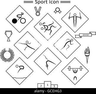 Silhouette Sport icons Illustration de Vecteur