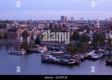 Vue d'Amsterdam, Hollande du Sud, Pays-Bas, Europe Banque D'Images