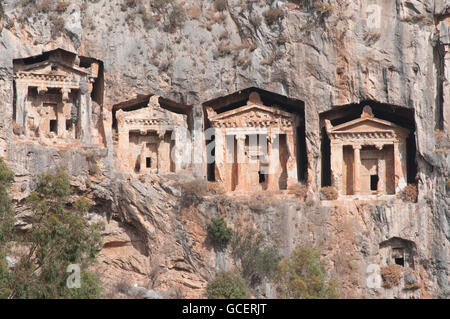 Rock cut tombes de Dalyan, la Lycie, la Turquie, l'Asie Banque D'Images