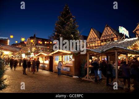 Marché de Noël sur la place du marché, Soest, Sauerland, Rhénanie du Nord-Westphalie Banque D'Images