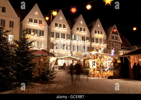 Marché de Noël sur la place du marché, Soest, Sauerland, Rhénanie du Nord-Westphalie Banque D'Images